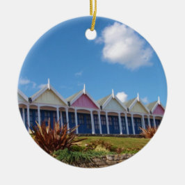 Ornamento De Cerâmica Cabines de Praia Tradicionais Britânicas