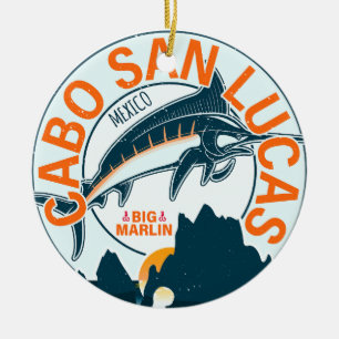 Ornamento De Cerâmica Cabo San Lucas - Pesca Náutica Vintage