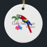 Ornamento De Cerâmica Cabo San Lucas Tropical Beach<br><div class="desc">Who doesn't love the Cabo San Lucas,  Mexico? Show your love for Cabo and its great fishing,  beaches,  surfing,  and boating with this colorful tropical design.</div>