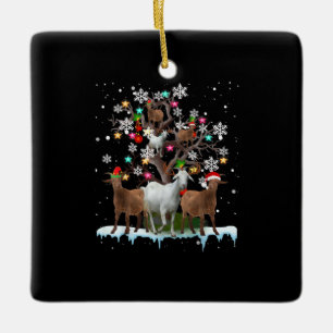 Ornamento De Cerâmica Cabra de Natal Em Papais noeis De Árvore Indo Ao