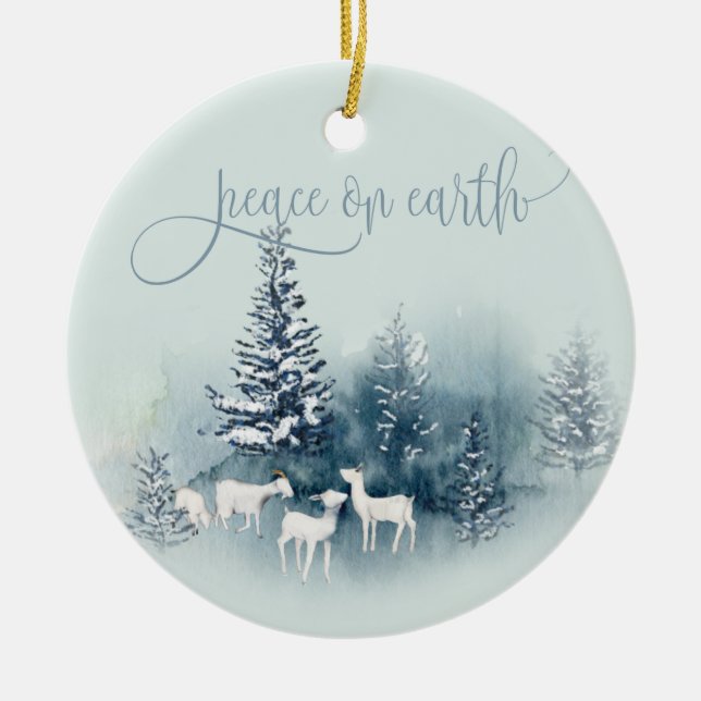 Ornamento De Cerâmica Cabras Mágicas de Madeira (Frente)