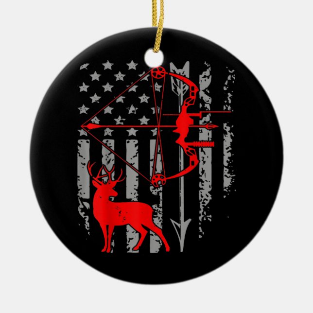 Ornamento De Cerâmica Caça a Arcos de veados de vadio de tênis (Frente)