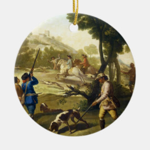 Ornamento De Cerâmica Caça à codorniz a obra-prima Francisco José Goy