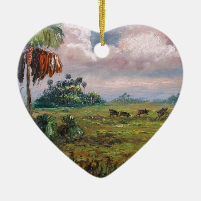 Ornamento De Cerâmica Caça do javali (Frente)