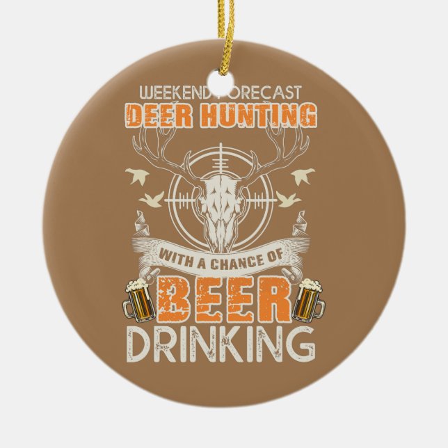 Ornamento De Cerâmica Caça Engraçada (Frente)