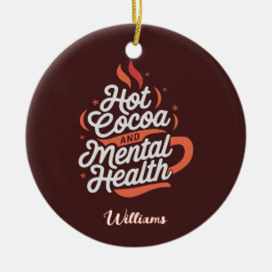 Ornamento De Cerâmica Cacau quente personalizado e saúde mental