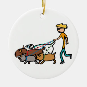 Ornamento De Cerâmica Cachorro Andando