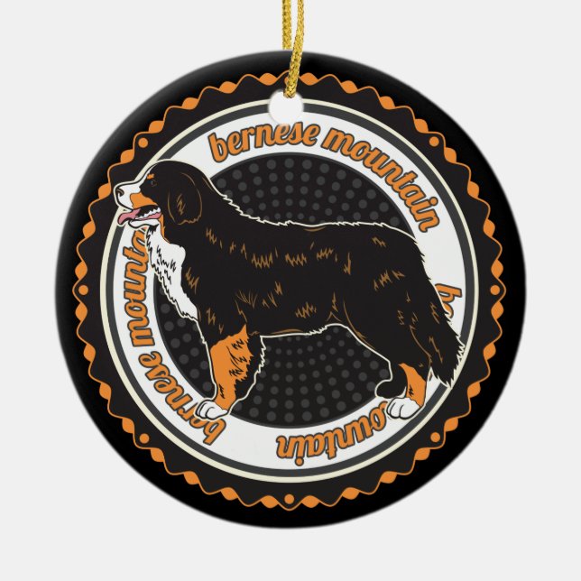 Ornamento De Cerâmica Cachorro ao largo Bernese Mountain Dog (Frente)