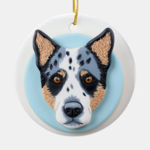 Ornamento De Cerâmica Cachorro Blue Heeler Inspirado em 3D