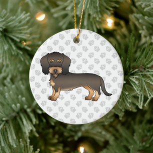 Ornamento De Cerâmica Cachorro Cartoonista Dachshund de Cabelo Raspado d