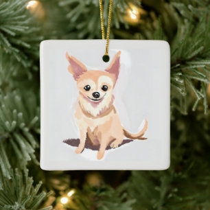 Ornamento De Cerâmica Cachorro Chihuahua Cachorro Fofo Pet Filhote Aqu