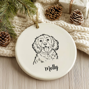 Ornamento De Cerâmica Cachorro Cocker Spaniel Natal Personalizado