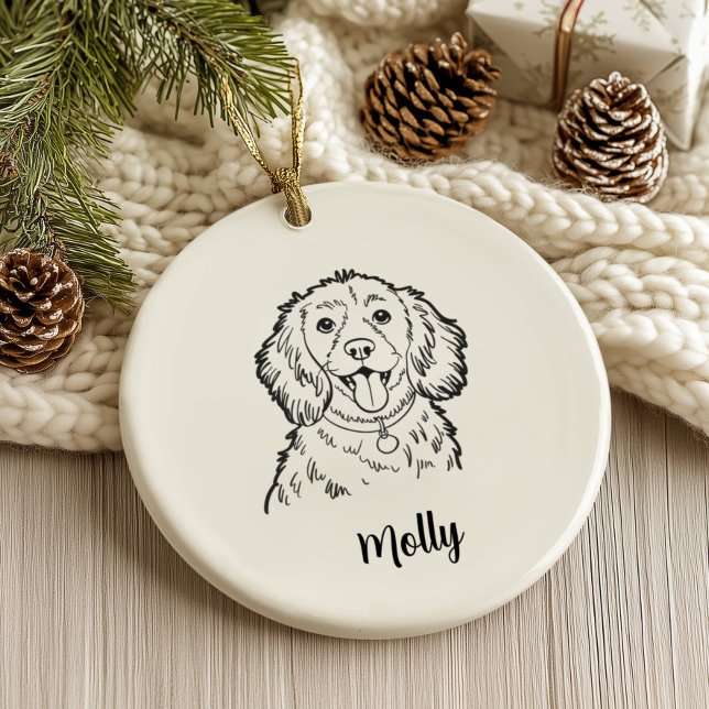 Ornamento De Cerâmica Cachorro Cocker Spaniel Natal Personalizado (Criador carregado)
