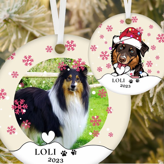 Ornamento De Cerâmica Cachorro Collie Sólido, Cachorro Personalizado, Ce (Criador carregado)