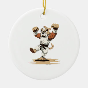 Ornamento De Cerâmica Cachorro Conhece Karate