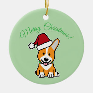 Ornamento De Cerâmica Cachorro corgi filhote fofo Pembroke galês Natal S