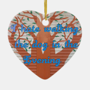 Ornamento De Cerâmica "Cachorro da Noite Caminhando Pão" - Odeio Caminha