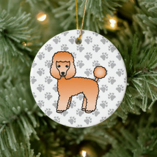 Ornamento De Cerâmica Cachorro de Carroçaria Apricot Toy Poodle