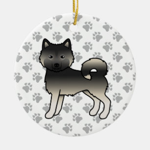 Ornamento De Cerâmica Cachorro de Cartoon Gouti Alaskan Malamute