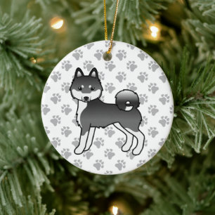 Ornamento De Cerâmica Cachorro De Cartoon Klee Kai Cute, De Cartoon Bran