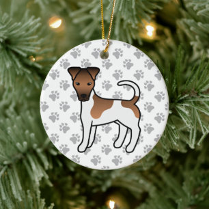 Ornamento De Cerâmica Cachorro De Cartoons De Coroa Branca E Suave