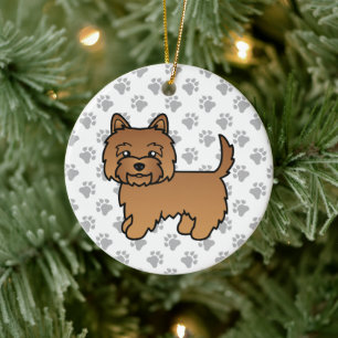 Ornamento De Cerâmica Cachorro de Cartoons de Coroa Vermelha Terrier