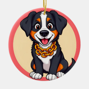Ornamento De Cerâmica Cachorro de Desenho Animado Adorável