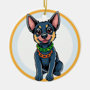 Ornamento De Cerâmica Cachorro de Desenho Animado Adorável