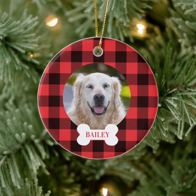 Ornamento De Cerâmica Cachorro de Fotografias Personalizado (Árvore)