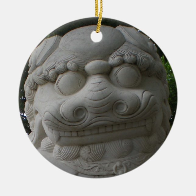 Ornamento De Cerâmica Cachorro de Pé Chinês (Frente)