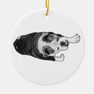 Ornamento De Cerâmica Cachorro de Ponto Marchando Adiciona Brilho às Árv