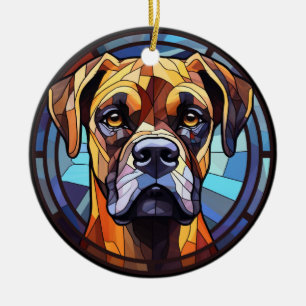 Ornamento De Cerâmica Cachorro de Vidro Amarrado Doce