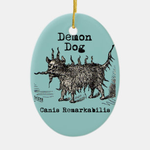Ornamento De Cerâmica Cachorro Demônio Vintage Engraçado Fofo
