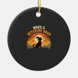 Ornamento De Cerâmica Cachorro Dia das Bruxas Luar