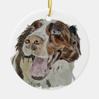 Ornamento De Cerâmica Cachorro Feliz
