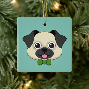 Ornamento De Cerâmica Cachorro Feliz e Bonito com Papillon