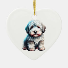 Ornamento De Cerâmica Cachorro Filhote de Ovelheiro Inglês Antigo Person