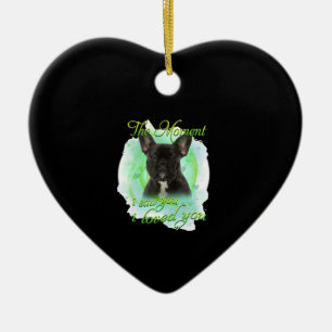Ornamento De Cerâmica Cachorro Francês - Eu Te Amo Por Cachorro