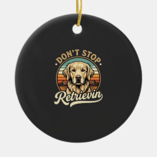 Ornamento De Cerâmica Cachorro Golden Retriever Não Para de Recuperar