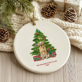 Ornamento De Cerâmica Cachorro Golden Retriever Natal Personalizado