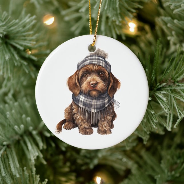 Ornamento De Cerâmica Cachorro Griffon Personalizado Ponteiro (Árvore)