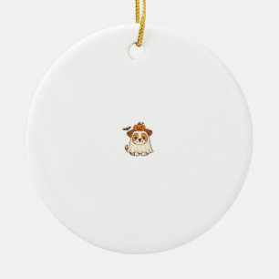 Ornamento De Cerâmica Cachorro Kawaii de Halloween � Adesivo de Cachorri