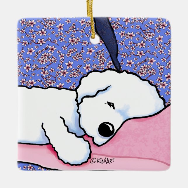 Ornamento De Cerâmica Cachorro KiniArt Cachorado Bichon (Frente)