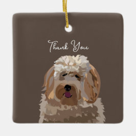 Ornamento De Cerâmica Cachorro Labradoodle Fofo Personalizado