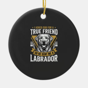 Ornamento De Cerâmica Cachorro Labrador Amigo Verdadeiro