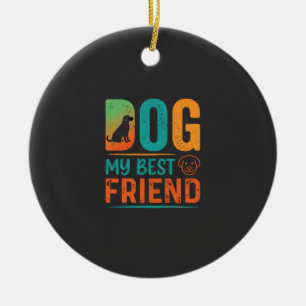 Ornamento De Cerâmica Cachorro Meu Melhor Amigo Design Retro