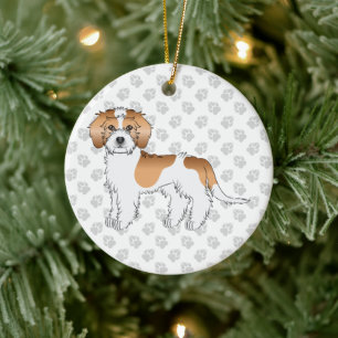 Ornamento De Cerâmica Cachorro Mini Goldendoodle de Partida Apricot
