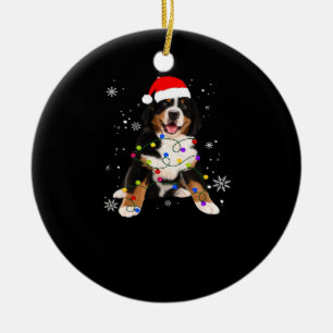 Ornamento De Cerâmica Cachorro Montanhês Bernês Engraçado Ilumina Camisa