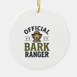 Ornamento De Cerâmica Cachorro Oficial de Guarda Florestal Gráfico Vinta