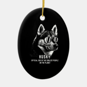 Ornamento De Cerâmica Cachorro Oficial Siberiano Husky Mais Frio